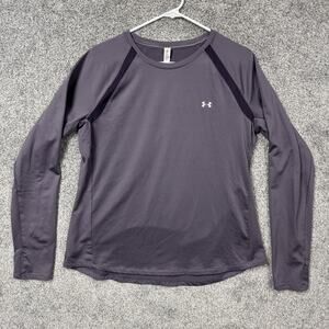 Under Armour ColdGear Shirt Womens Sz XL Purple Long Sleeve Fitted Athletic Top